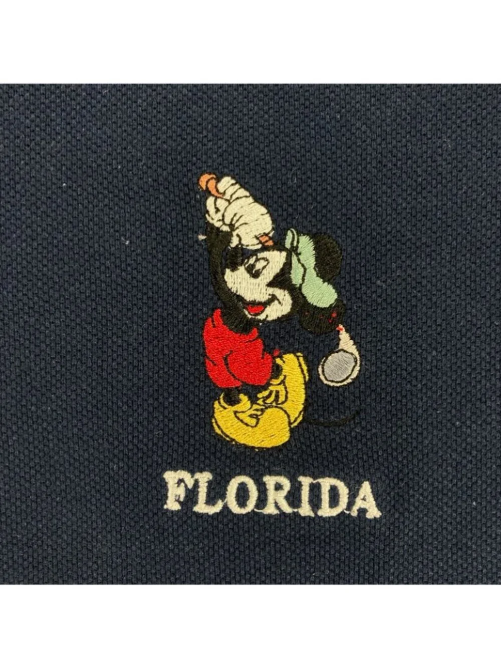 VTG Mickey Unlimited Men's Mickey Mouse Disney Golf Polo Navy Blue • Large
